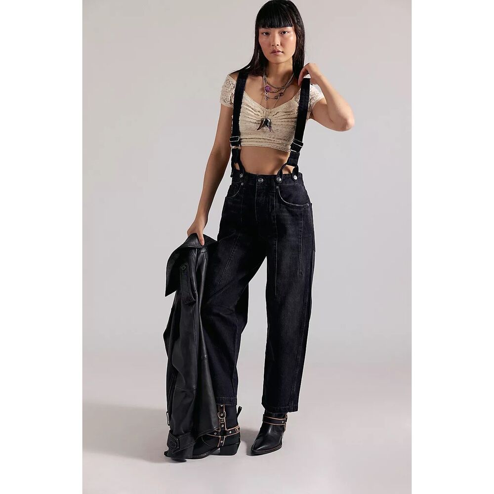 Free People We The Free Berkley Suspender Jeans Size 30